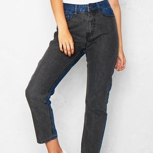 Two Tone Straight Leg Jean